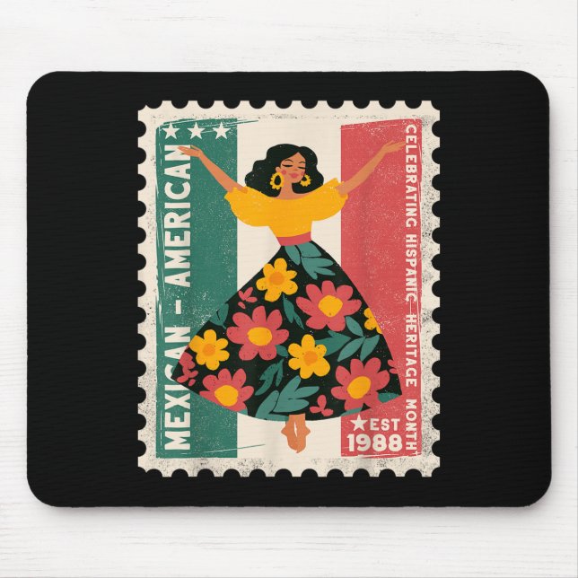 Tapis De Souris Hispanique Patrimoine Mexicain Américain Danseur F (Devant)