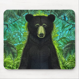Tapis De Souris Histoire amusante Petit ours noir