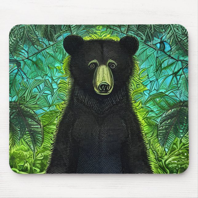 Tapis De Souris Histoire amusante Petit ours noir (Devant)