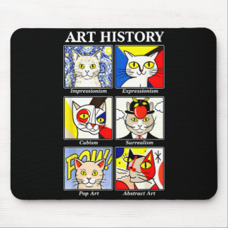 Tapis De Souris Histoire de l'art félin Peinture drôle Professeur 