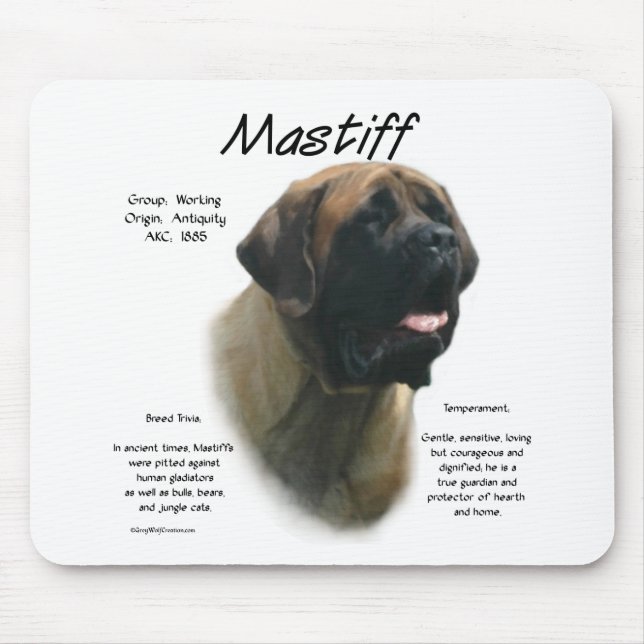 Tapis De Souris Histoire des mastiff abricot (Devant)