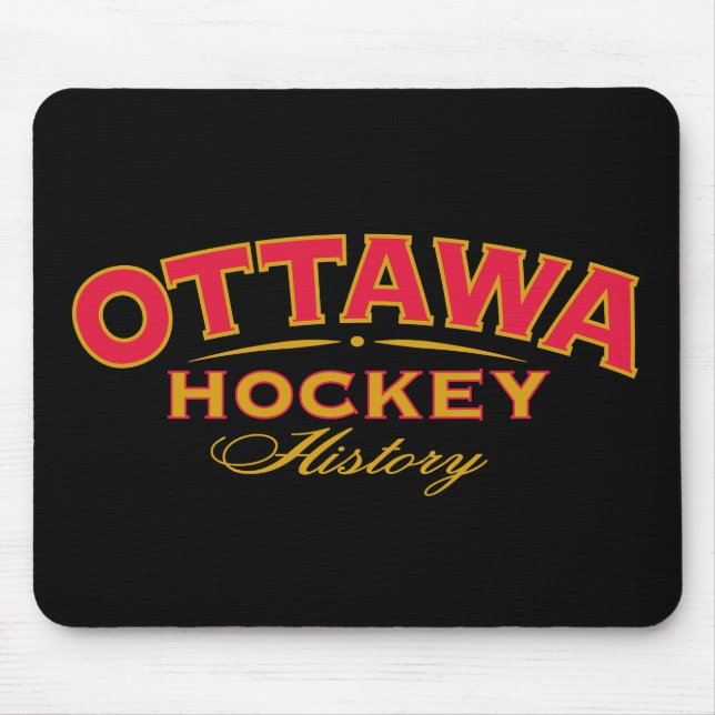 Tapis De Souris Histoire du hockey d'Ottawa - Souris noire (Devant)