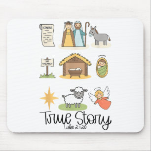 Tapis De Souris Histoire vraie Jésus Nativité Noël chrétien