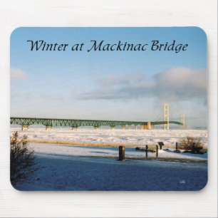 Tapis De Souris Hiver à la bouche du pont Mackinac