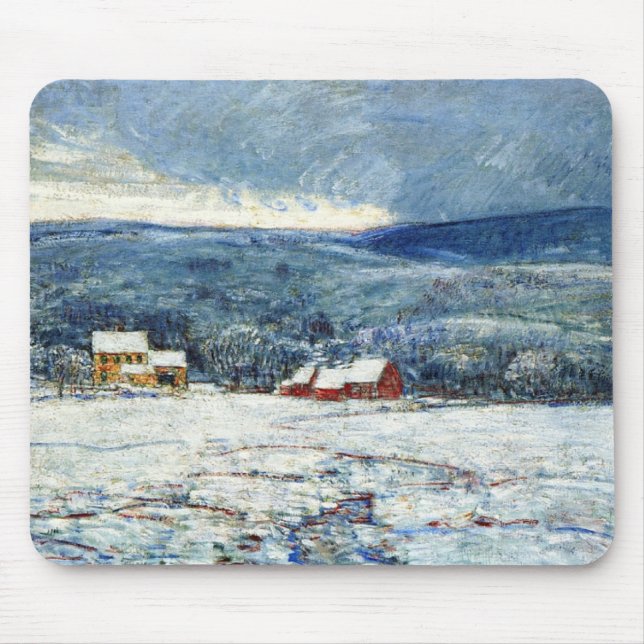 Tapis De Souris Hiver dans les collines du Connecticut (par Childe (Devant)