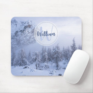 Tapis De Souris Hiver merveilleux brouillard épinette forêt neige 