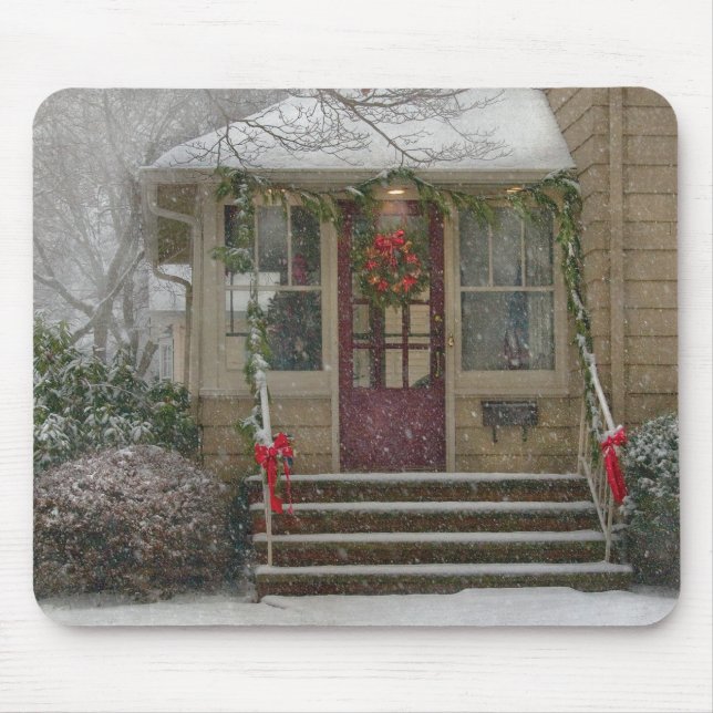 Tapis De Souris Hiver - Rêvant d'un Noël blanc (Devant)