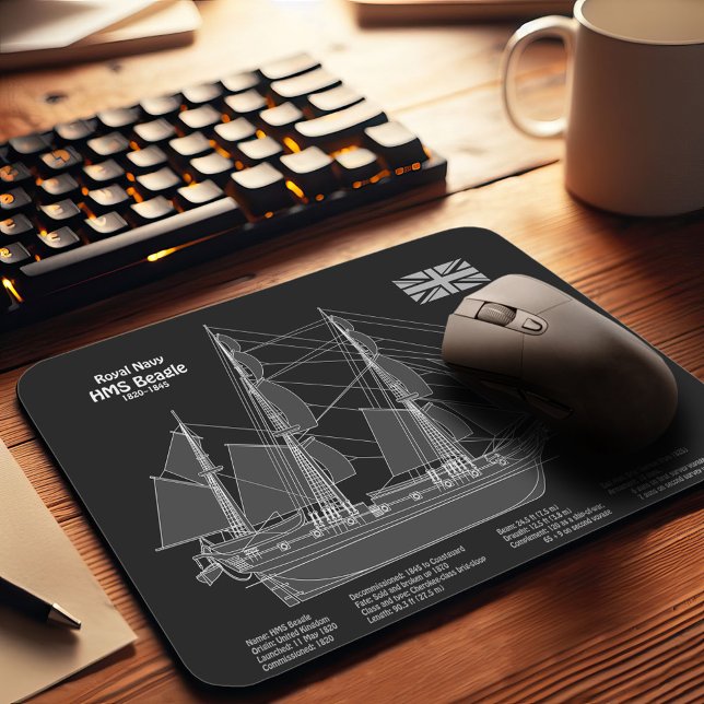 Tapis De Souris HMS Beagle - Grand navire - Modèle de livraison PB (Créateur téléchargé)