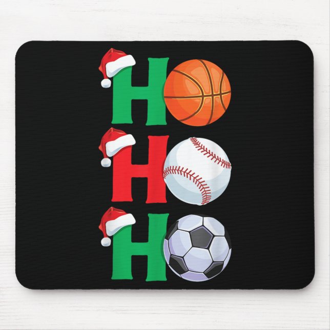 Tapis De Souris Ho Ho Ho Boys Christmas Srts Basketball S (Devant)
