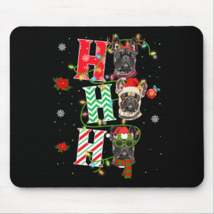 Tapis De Souris Ho Ho Ho French Buldog Chien Amusant Chien de Noël