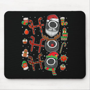 Tapis De Souris Ho Ho Ho Ho Hockey sur glace Noël Joueur de hockey