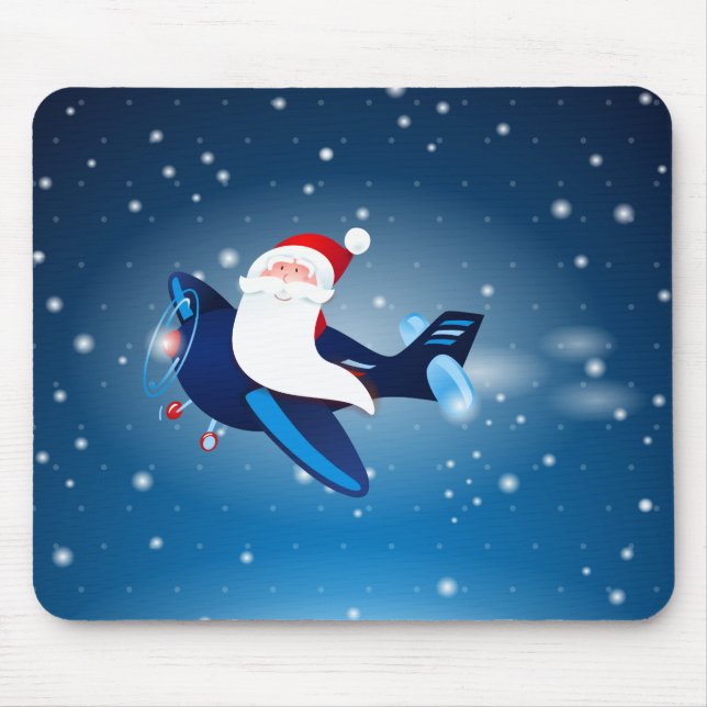Tapis De Souris Ho ho ! Père Noël dans l'avion, mousepad (Devant)