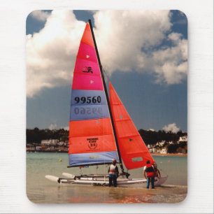 Tapis De Souris Hobie catamaran boat ready to sail mouse pad