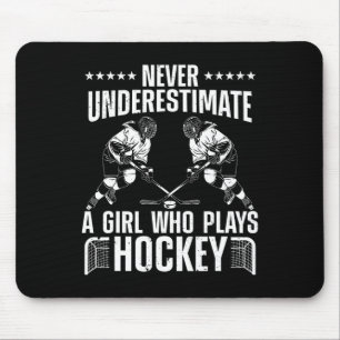 Tapis De Souris Hockey Amusant Pour Femmes Filles Joueuse De Hocke