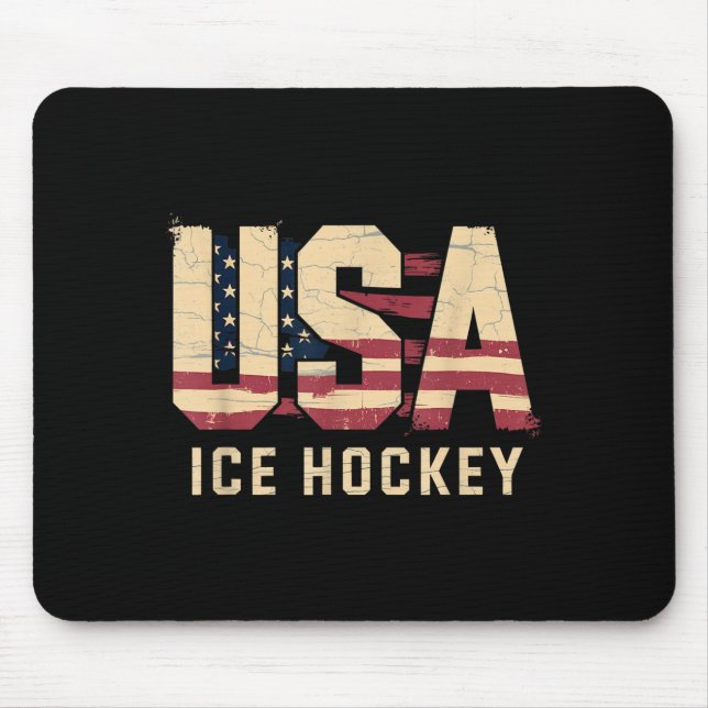 Tapis De Souris Hockey Drapeau Américain (Devant)