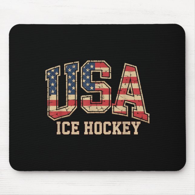 Tapis De Souris Hockey Drapeau Américain (Devant)