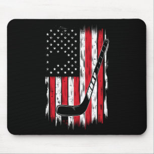 Tapis De Souris Hockey Drapeau Américain Sports Rétro Vintage