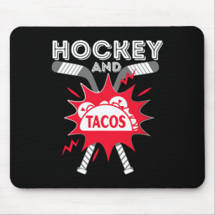 Tapis De Souris Hockey et Tacos - Joueur de hockey sur glace amusa