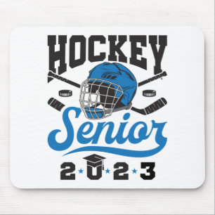 Tapis De Souris Hockey senior 2023 Graduation Bleu blanc