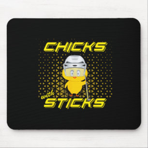 Tapis De Souris Hockey sur gazon Chics Cute Avec Bâtons Pour Jeune