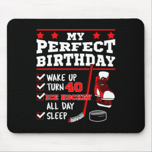 Tapis De Souris Hockey sur glace 40e joueur de fête d'anniversaire