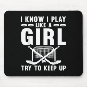Tapis De Souris Hockey sur glace cool pour les femmes filles amate