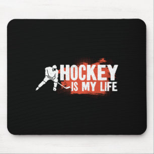 Tapis De Souris Hockey sur glace Vintage Hockey est ma vie 1