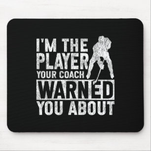 Tapis De Souris Hockey sur glace Vintage Je suis le joueur que vot