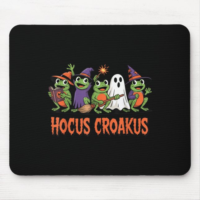Tapis De Souris Hocus Croakus Frog Halloween Magic Spell Funny Wit (Devant)