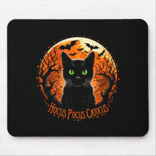 Tapis De Souris Hocus Pocus Catocus Halloween Amateur de Chat Noir