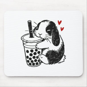 Tapis De Souris Holland Lop Rabbit Aime Boba Tea Bunny Et Bubble