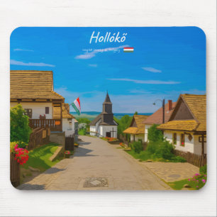 Tapis De Souris Hollókő, Hongrie - Rue du village historique