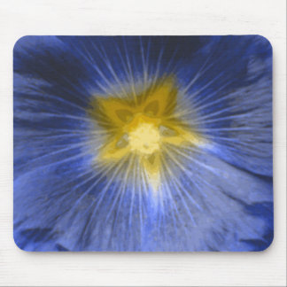 Tapis De Souris Hollyhock Flower Beautiful Blue Mousepad