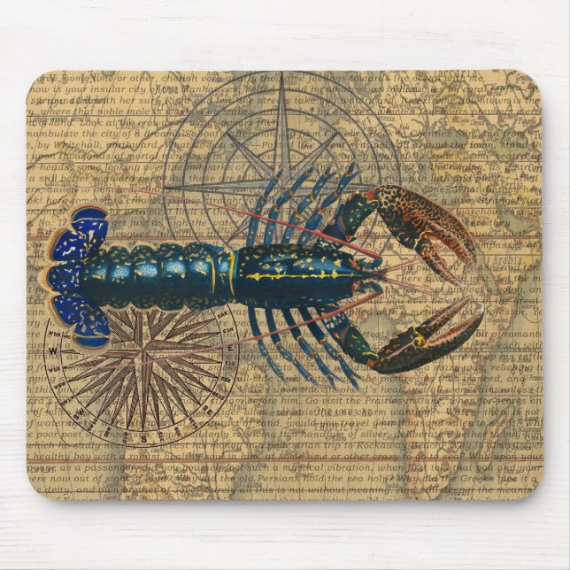 Tapis De Souris Homard Coquillages Fruits de mer Maine Classique O (Devant)