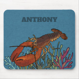Tapis De Souris Homard dans une Mer Bleue Personnalisé
