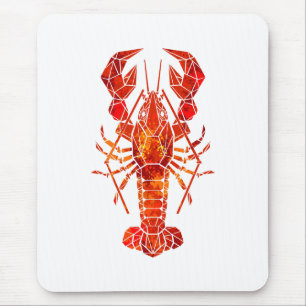 Tapis De Souris Homard polygonal rouge