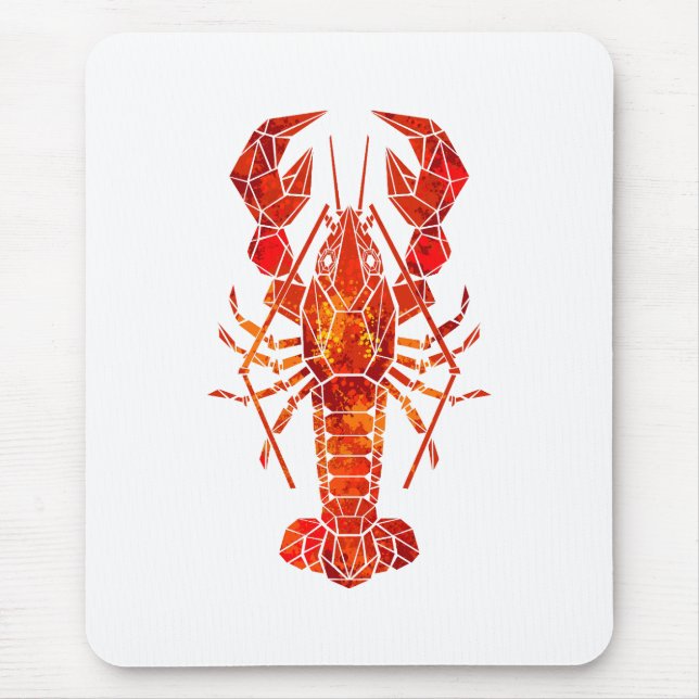 Tapis De Souris Homard polygonal rouge (Devant)