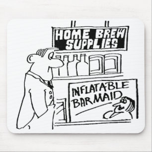 Tapis De Souris Home Brew Shop a une barmaid gonflable