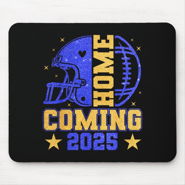 Tapis De Souris Homecoming 2025 Hoco Football Mama Girl Blue Gold  (Devant)