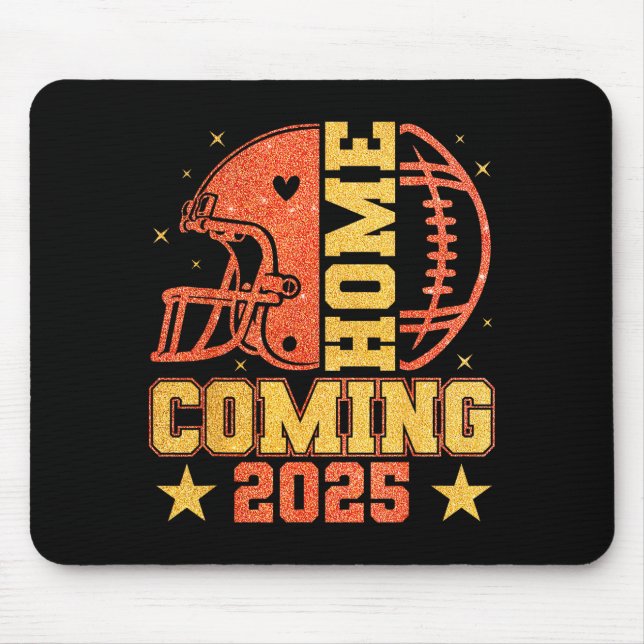 Tapis De Souris Homecoming 2025 Hoco Football Mama Girl Orange Gol (Devant)