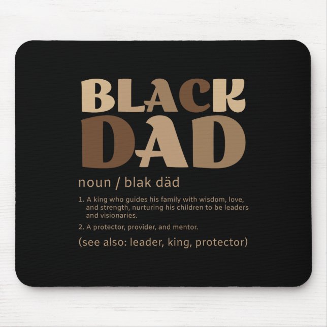 Tapis De Souris Homme Black Papa Melanin Définition Africain Améri (Devant)
