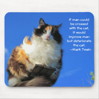 Tapis De Souris Homme croisé avec le chat ? - Twain