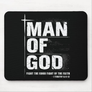 Tapis De Souris Homme de Dieu père chrétien verset biblique Timoth