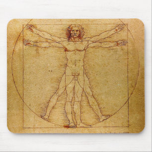Tapis De Souris Homme de Vitruvian par Leonardo da Vinci