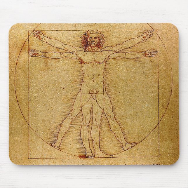 Tapis De Souris Homme de Vitruvian par Leonardo da Vinci (Devant)