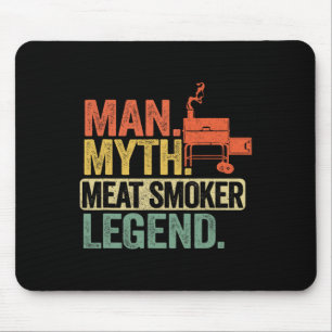 Tapis De Souris Homme Mythe Viande Fumeur Légende Papa Grillfather