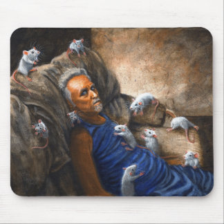 Tapis De Souris Homme sur le divan avec des rats Mousepad