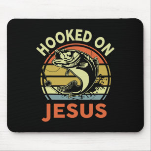 Tapis De Souris Hommes Accrochés Sur Jésus Chrétien T-shirt de pêc