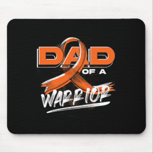 Tapis De Souris Hommes Cancer Guerrier Orange Ribbon Papa Leukemia