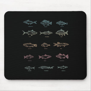 Tapis De Souris Hommes de pêche Garçons Cadeau Poisson Pêcheurs Ho